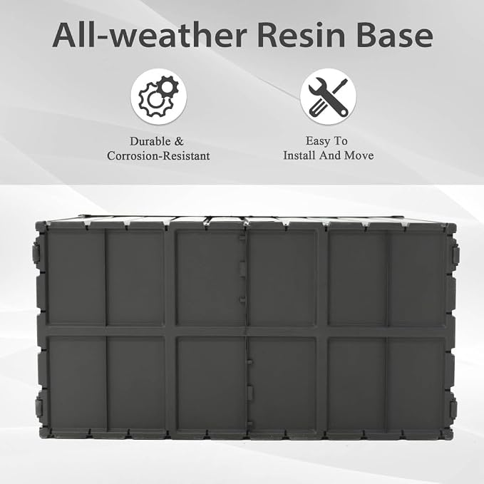 Saiveina 150 Gallon Outdoor Storage Deck Box Waterproof, Large Patio Storage Bin for Outside Cushions, Throw Pillows, Garden Tools, Lockable (Dark Gray)