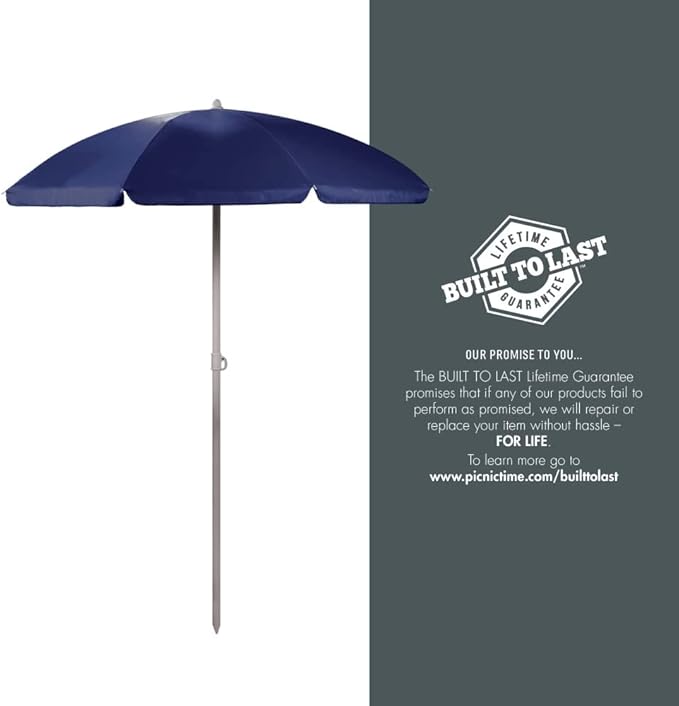 PICNIC TIME NCAA Michigan Wolverines Outdoor Canopy Sunshade Beach Umbrella 5.5' - Small Patio Umbrella - Beach Chair Umbrella