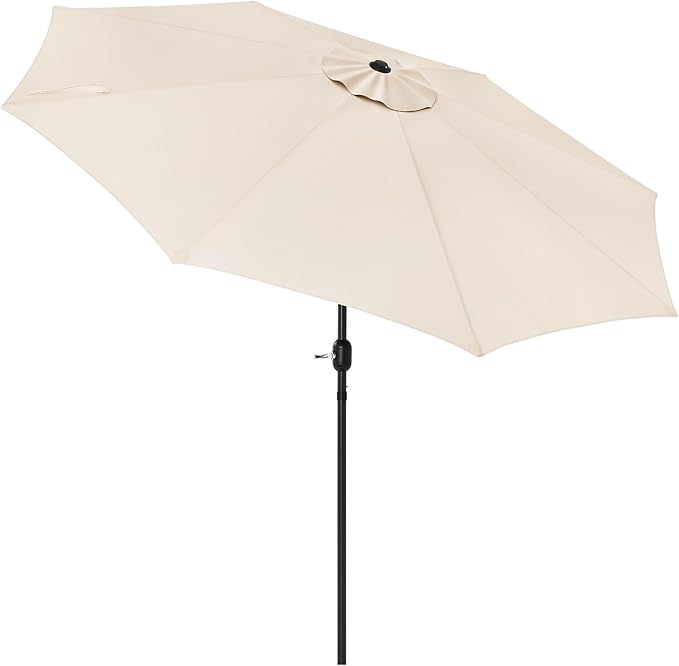 LUE BONA 10FT Patio Umbrella, Easy Tilt Umbrella Outdoor Patio with Crank, Waterproof Market Umbrella for Outdoor Table Pool Deck Garden, Beige