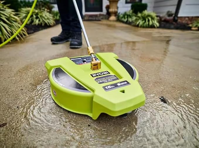 RYOBI 15 in. 3400 PSI Gas Pressure Washer Surface Cleaner with Caster Wheels (Renewed)