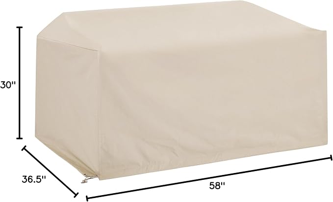 Crosley Furniture Patio Furniture Covers, Waterproof Outdoor Loveseat Cover for Backyard, Deck, Tan
