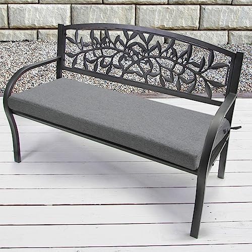 FUNHOME Outdoor Bench Cushion Covers,45" x 18" x 3", No Insert! Patio Cushion Covers Replacement for Outdoor Furniture,Water Resistant Patio Loveseat Cushion Covers1 Pack, Grey (Covers ONLY)