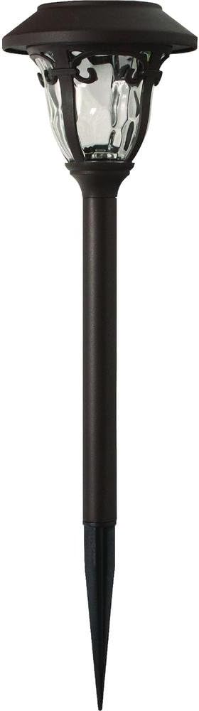 Hampton Bay Solar Bronze Outdoor Integrated LED 3000K Metal and Glass Landscape Pathway Light Set (6-Pack)