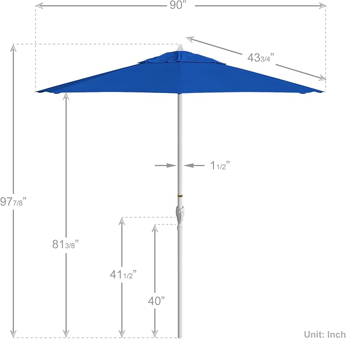 California Umbrella 7.5' Rd Aluminum Patio Umbrella, Crank Lift