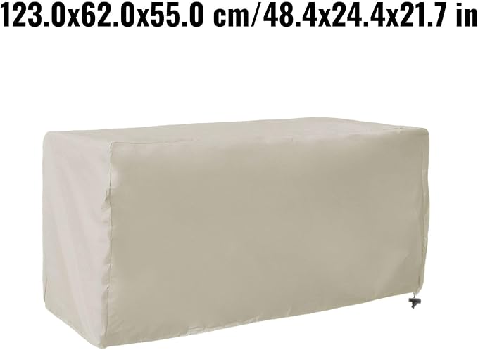 Outdoor Deck Box Cover for Patio Storage Box Protection with Secure Fit, 123x62x55 cm and 158x76x69 cm Options