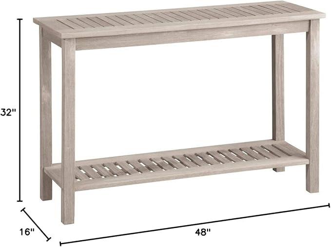 Wood Console Table Outdoor Patio Furniture (Driftwood)