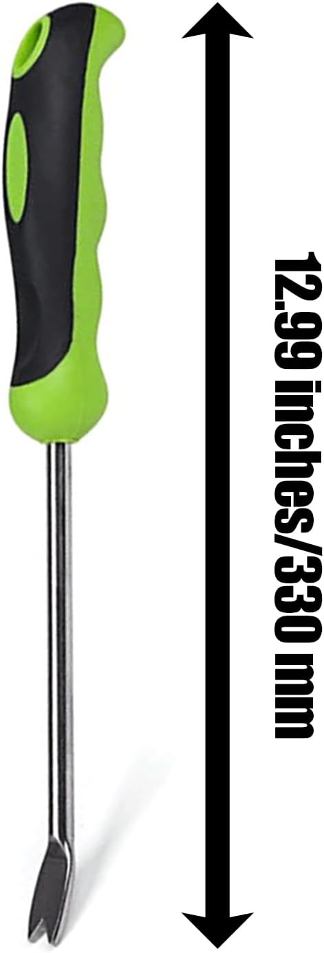 12.99 Inch Garden Hand Weeding Tool with Ergonomic Handle Stainless Steel Farm Transplant Gardening Plant Loosening Root Starter