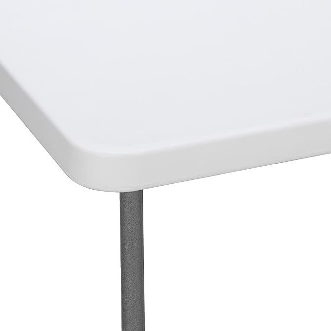 6 FT Folding Table, Fold in Half, Heavy Duty Portable Plastic w/Handle for Picnic Party Camping Dining Indoor Outdoor - Lightweight White