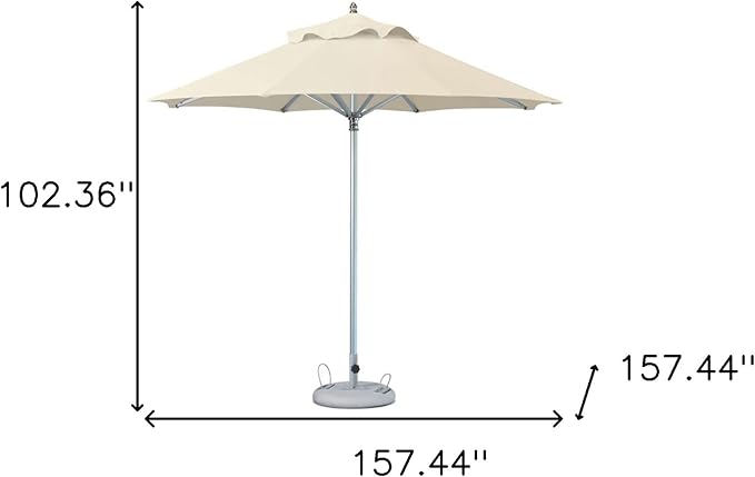 HomeRoots 13' Ecru Polyester Round Market Patio Umbrella