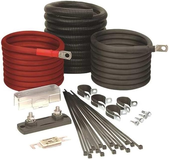 Tundra Heavy Duty Installation Kit for Truck Power Inverters M1500/ S1200/ M2524/ S2524 (24V) | Highest Safety Rating Cables with Short-Circuit & Overload Protection (12ft) (CM1512)