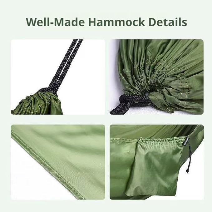 Camping Hammock Lightweight Portable Double Swing with 2 Tree Straps, Heavy Duty Parachute Nylon Bed for Backpacking Hiking Beach, Outdoor Essentials for Backyard Patio Camping Gear (Red)