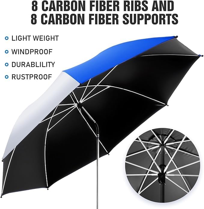Beach Umbrella, 360 ° Chair Umbrella with Clamp, UPF50+ Shade for Beach, Sand, Patio, Yard (Not Includ Chair)