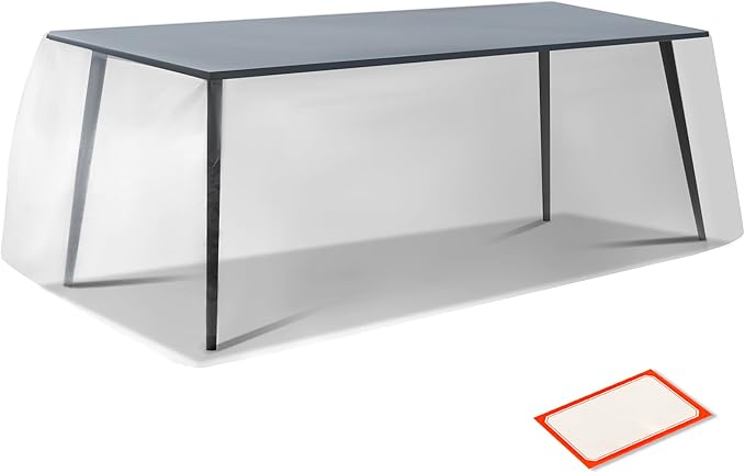 Storage Standard Patio Table and Chair Cover for Outdoor Furniture - Rectangular Outdoor Patio Furniture Covers Waterproof, Reusable Heavy-Duty Plastic Table Cover Protector, 111" x 74" x 28"