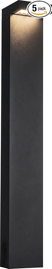 Kuzco Lighting EB45636-BK-UNV Evans - 24 W LED Outdoor Bollard-36.13 Inches Tall and 5.75 Inches Wide