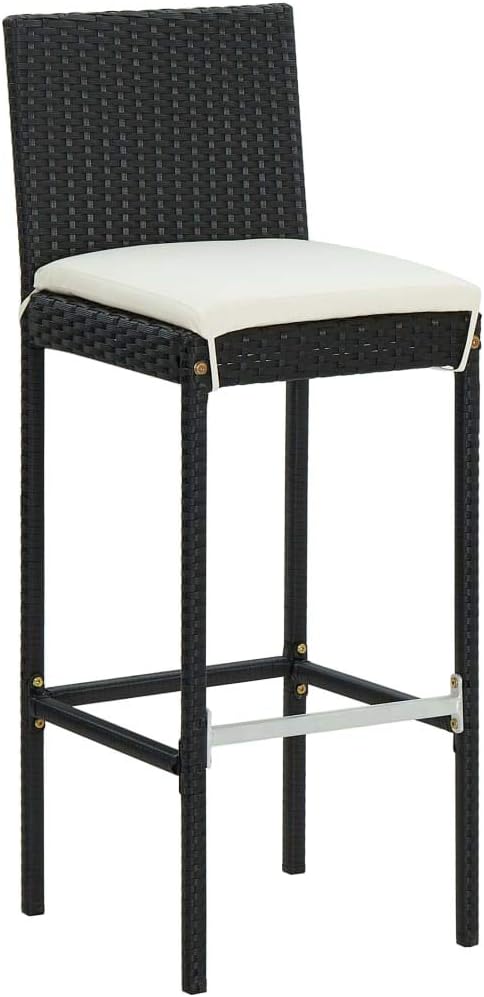 Patio Bar Set with Cushions,Patio Lounge Set,Conversation Sets,Outdoor Garden Table and Chairs Sets,Outdoor Patio Furniture,for Patio,Backyard,Garden,5 Piece Black