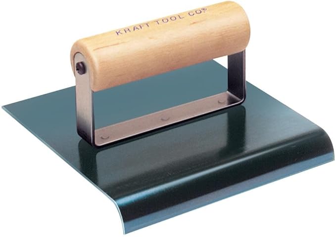 Kraft Tool CF596 3/8-Inch Radius Blue Steel Hand Edger with Wood Handle, 9 x 6-Inch