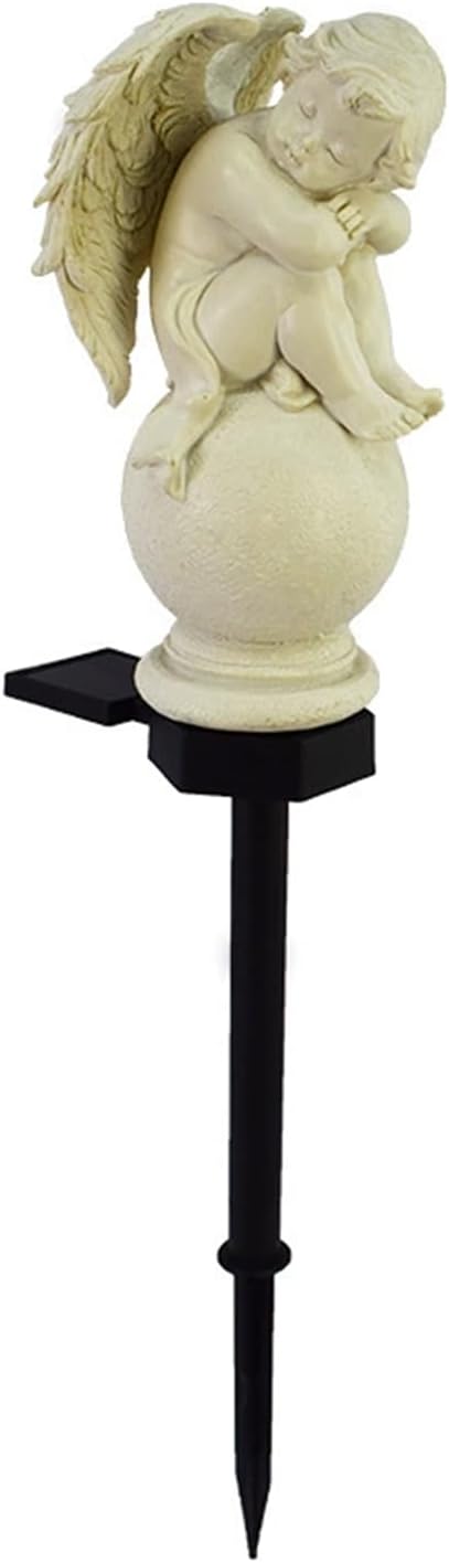 for Angel Lights Solar Stake for Garden, Decorative Stake Light Solar Angel Garden Decor, Waterproof Outdoor Figurine Lights, Angel Statues Light fit Cemetery, Grave, Lawn, Patio, Pathway