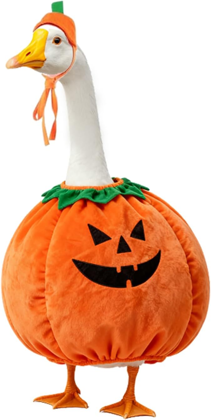 Halloween Porch Goose Outfit for 23" Goose - Pumpkin Porch Goose Clothes | Cute Pumpkin Goose Costume for Halloween Outdoor Patio Yard Lawn Decor