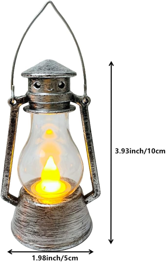 12 Pack Mini Lantern for Little Cowboy Centerpieces Tables Ideas Western Party Favor Decorations Wedding Decor Camping with 4inch Flickering LED Candle, Vintage Table Toppers Decorative