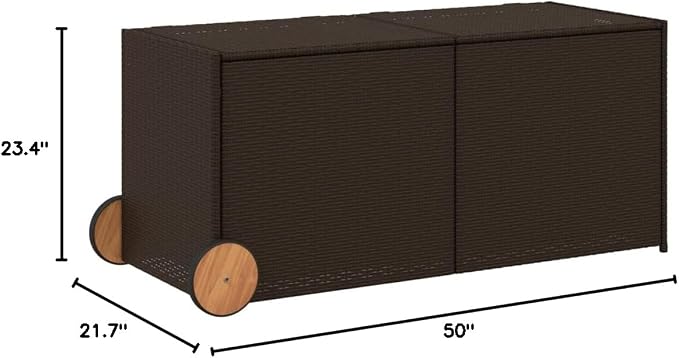Garden Storage Box Brown Storage Bin Garden Tool Organizer for Deck Patio