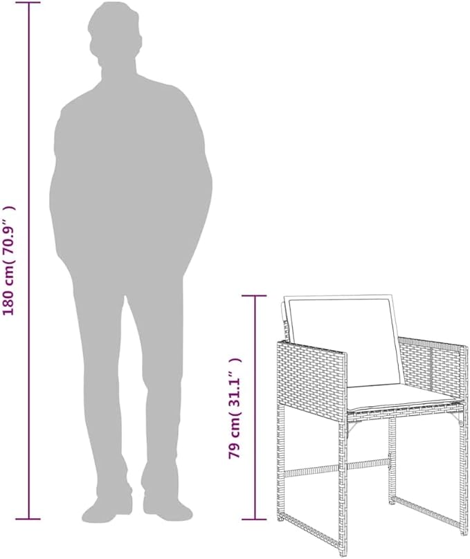 15 Piece Garden Dining Set Brown Cream White PE Rattan Modern Design Practicality for Family Meals Outdoors