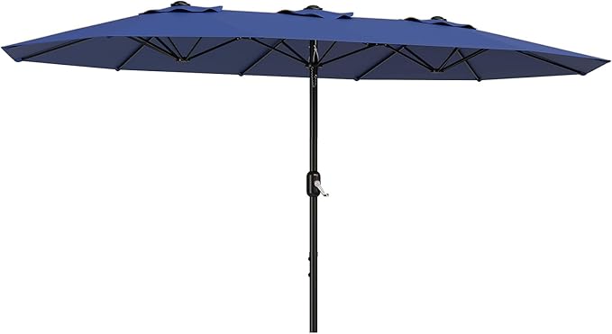 13ft Patio Umbrella with Double Canopy, Commercial Grade Extra Large Outdoor Market Umbrella for Patio Table, Pool & Backyard, Heavy Duty Aluminum Pole & Fiberglass Ribs, Parasol-Style Fabric, No Base