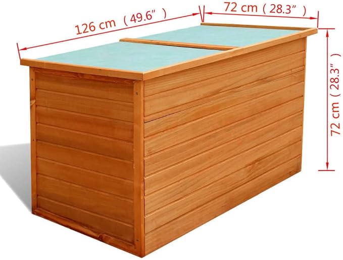 Patio Storage Box,deck box bench,deck box,outdoor storage box, for Patio, Lawn, Backyard, Outdoor,Waterproof roof, 49.6"x28.3"x28.3" Wood
