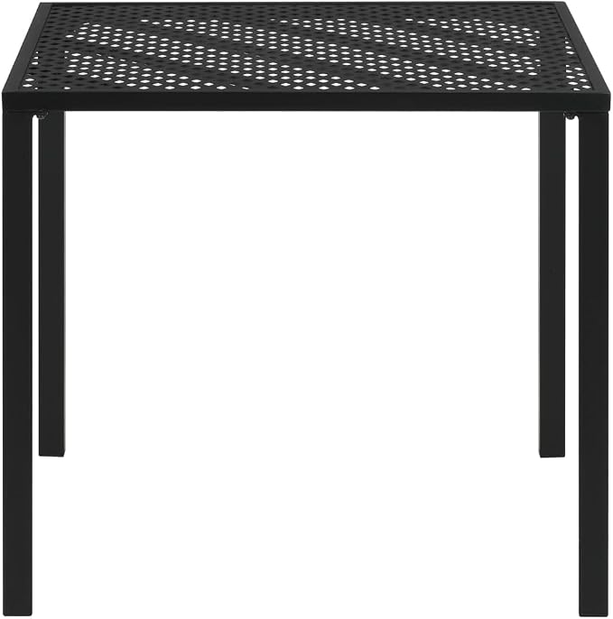 vidaXL Outdoor Table Black E-Coated and Powder-Coated Steel 31.5x31.5 in