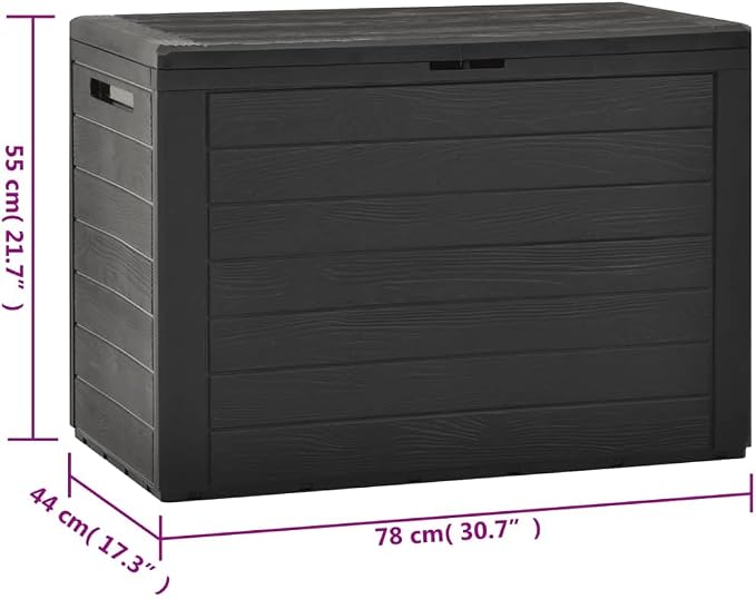 outside storage,outdoor,outdoor storage,delivery box,Patio Storage Box Anthracite 38.7"x17.3"x21.7"Designed for Courtyard Travel