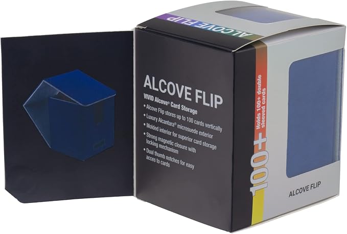 Ultra Pro - Vivid Alcove Flip Deck Box (Blue) - Protect and Store up to 100 Double Sleeves Standard Size Cards, Perfect for Sports Cards, Gaming Cards & Collectible Trading Cards