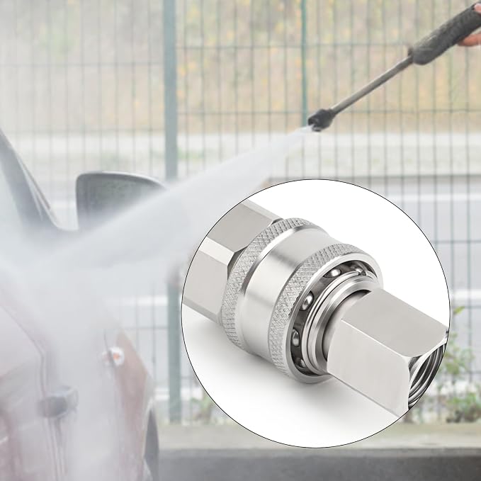 TAISHER 6PCS 304 Stainless Steel 3/8" Female NPT High Pressure Washer Quick Connect Coupler for Pressure Washing Gun Hose Accessories