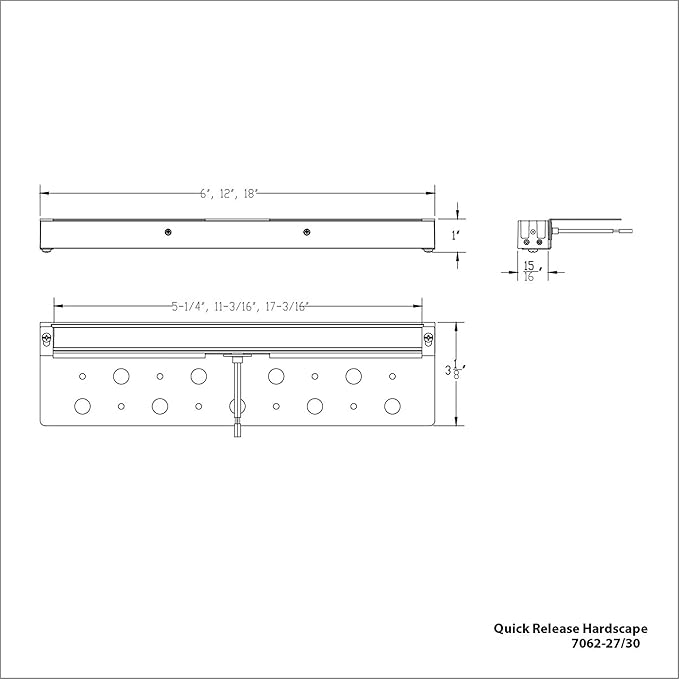 WAC Landscape Lighting, Hardscape 6in LED 12V Strip Light with Quick Release and 2-CCT 2700K-3000K in Graphite
