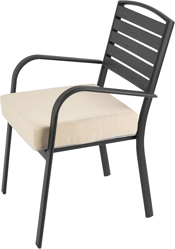 FUNHOME Outdoor Cushion Covers 24 x 24 x 4 inch,Set of 2,Non-Slip Grips Bottom,Replacement Cushion Covers for Garden Patio Furniture Couch Chair,Fade-Resistant Slipcover Only,No Insert(Antique Beige)