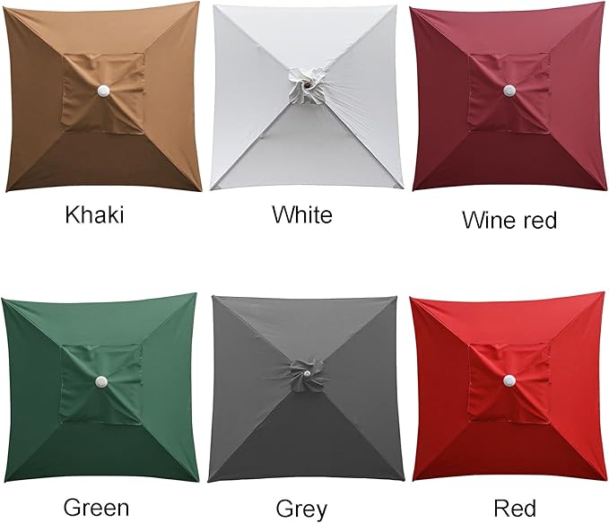 DULRLLY 6.6 x 6.6 Ft Square Umbrella Replacement Cover Patio Umbrella Replacement Canopy for 4 Ribs Umbrella Top Replacement Waterproof Outdoor Umbrella Fabric Replacement for Garden Umbrellas