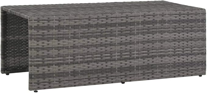 Patio Outdoor Rattan Chairs, PE Rattan Patio Conversation Set, Garden Backyard Balcony Porch Poolside Furniture Sets 6 Piece Garden Lounge Set with Cushions Poly Rattan Gray