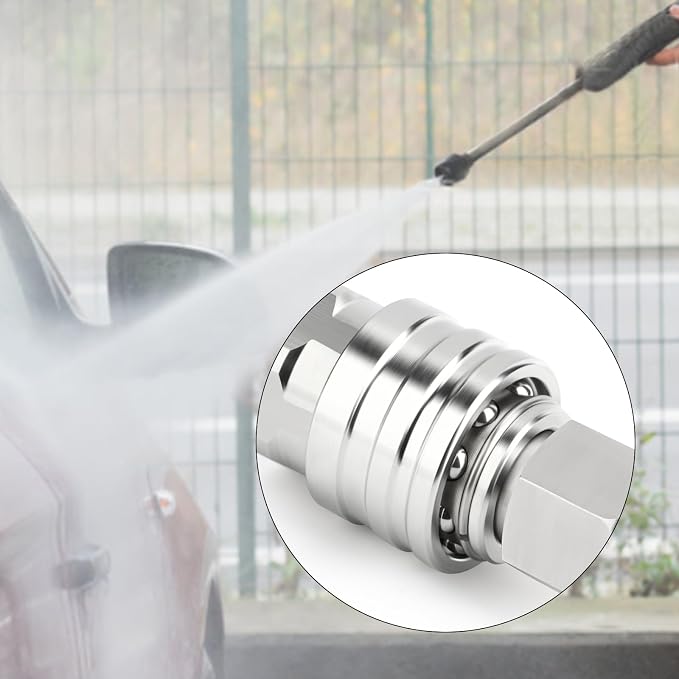 TAISHER 6PCS 304 Stainless Steel 1/4" Female NPT High Pressure Washer Quick Connect Coupler for Pressure Washing Gun Hose Accessories