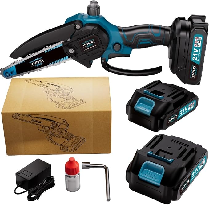 The new 2026 cordless chainsaw, mini chainsaw, has strong performance. suitable for tending to garden branches and wood (Battery * 2+paper box)