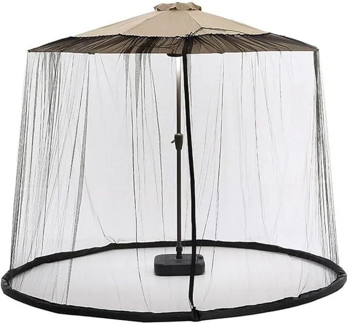 9ft Patio Umbrella Bug Screen w/Zipper Door and Polyester Netting