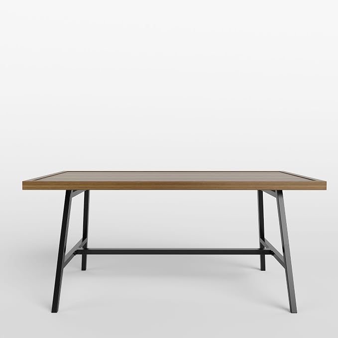 NATURAL EXPRESSIONS Outdoor Coffee Table Woodgrain Patio Metal Table All Weather Backyard Conversation, 36 inches, for Balcony, Poolside, Deck, Garden, Indoor, Ootdoor, Brown.