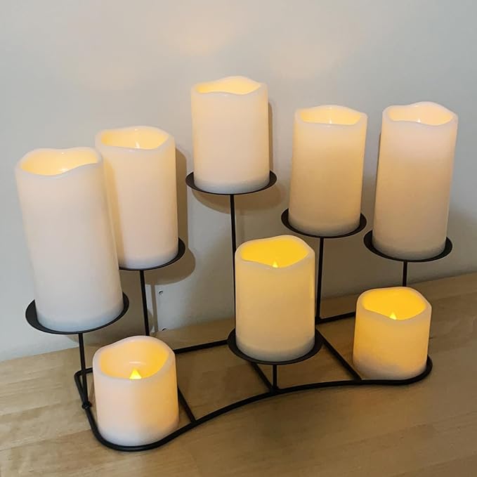 5" Outdoor Battery Operated Candle Waterproof Led Pillar Lights Flickering Flameless Candles with Timer Realistic Fake Electric Pillars for Lantern Garden Wedding Halloween Christmas Decorations,White