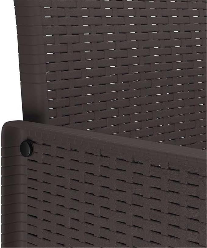Afuera Living Contemporary Poly Rattan Patio Dining Set, Brown Finish, UV-Resistant Outdoor Furniture, Foam Cushions, Rectangular Table, Seats 8, Lightweight Design for Gardens and Terraces