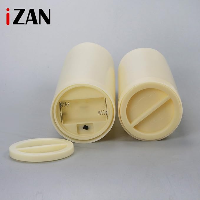 iZAN 1 Pack Waterproof Outdoor Flameless Candle with Timer 3” x 7” Battery Operated Electric LED Pillar Candle for Gift Home Décor Party Wedding Supplies Garden Halloween Christmas Decoration