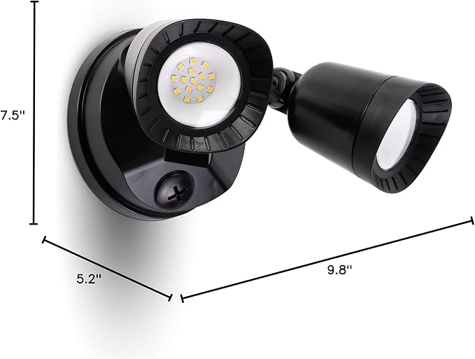 LED Flood Lights Outdoor, 16W 1900LM 5000K Daylight, IP65 Waterproof Security Lights with 2 Adjustable Heads, Exterior Wall Light for Patio, Garage, Yard-Black