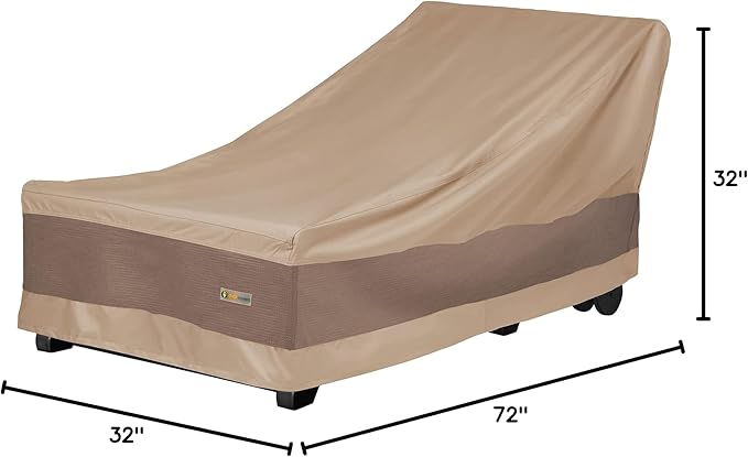 DUCKCOVERS Elegant Waterproof 74 Inch Patio Chaise Lounge Cover, Chaise Lounge Covers Outdoor