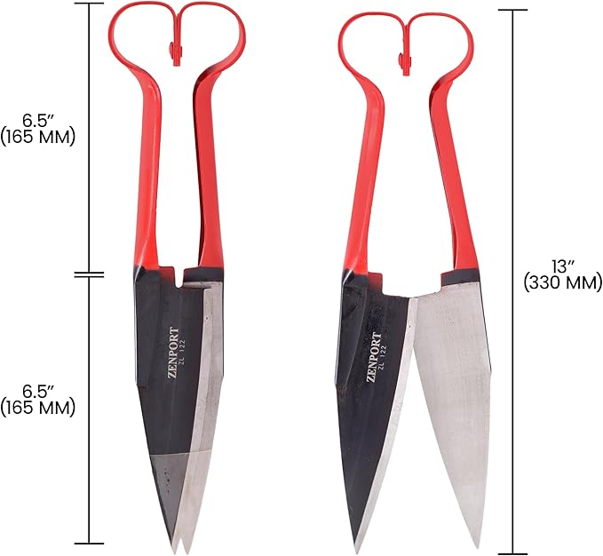 Zenport ZL122 Heavy Duty Onion & Sheep Shears – 13-Inch Double Bow Shear with 6.5-Inch Carbon Steel Blades, Spring-Loaded Garden & Harvest Cutting Tool