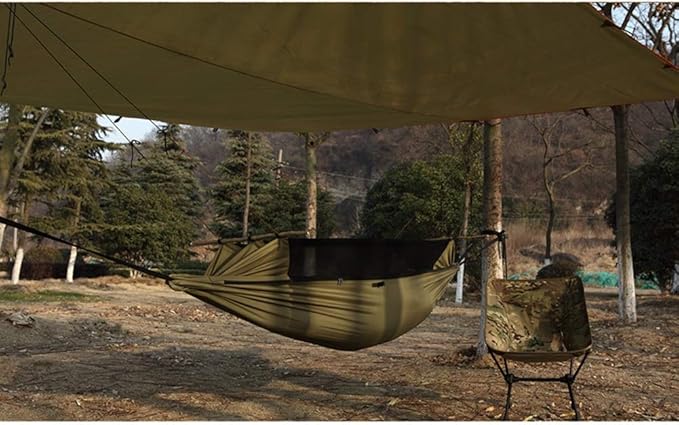 Camping Hammock, Hammock Multi-Function Portable Anti-wear Tent Camping Trip Riding Equipment Nylon