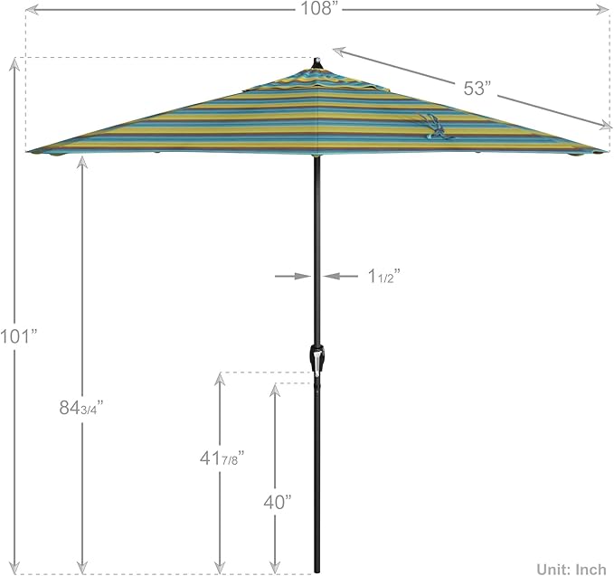 California Umbrella 9' Rd Aluminum Patio Umbrella