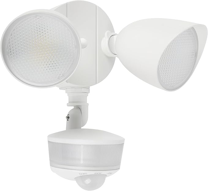 LUTEC 34W 3000 Lumen Motion Sensor Outdoor Lights, 5000K Daylight, IP65 Waterproof Flood Lights Outdoor with Night Light, Dusk to Dawn Motion Detector LED Security Light for Outside Garage, Yard-White