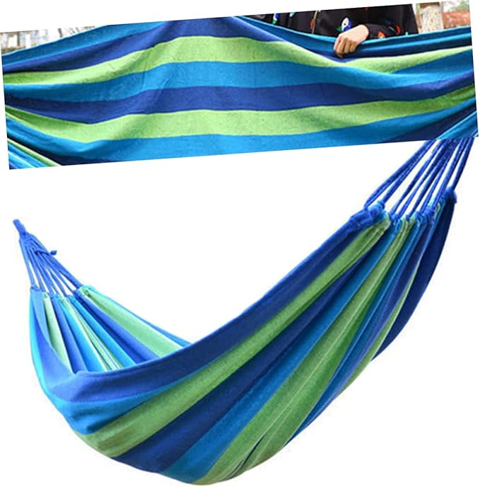 LIOOBO 280x80cm Canvas Stripe Swing Outdoor Hammock Camping Equipment for Garden Lightweight Travel Hammock