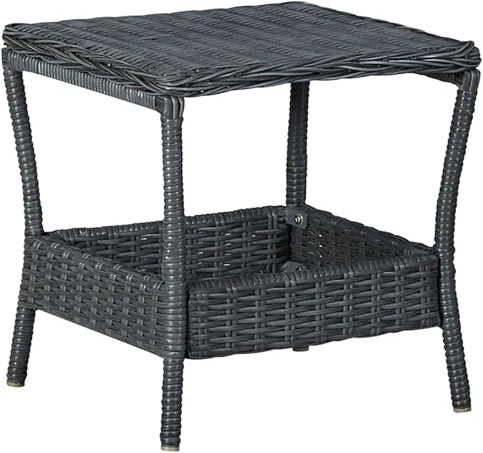 3 Piece Patio Lounge Set with Cushions Poly Rattan Dark Gray, Outdoor Patio Sectional, Outdoor Sofa Set, Furniture Conversation Sets, Outdoor Porch Furniture for Balcony, Yard